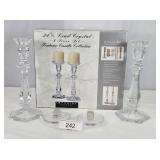 Two 24% Leaded Crystal Candlesticks & 2 Converters