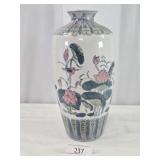 Tall Ceramic Glazed Pottery Floral Vase
