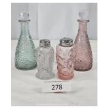 Textured Glass Salt-Pepper-Oil-Vinager Table Set