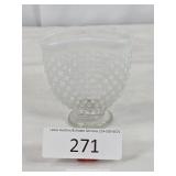 Fenton Milk Glass Silver Crest Hobnail Vase