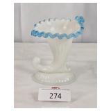 Fenton Agua Crest Milk Glass Seashell Vase