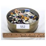 Gold Tin Filled With Mixed Buttons