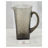 Smoked Glass Chain-Link Design Glass Pitcher