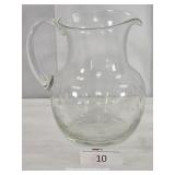 Floral Cut Style Glass Pitcher