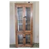 Lighted Curio Cabinet w/ 4 Doors & Glass Shelves