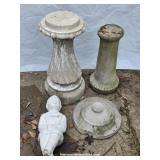 Mixed Lot Decorative Concrete Yard Pieces