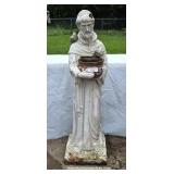 Tall Fiberglass & Resin Monk w/ Hole In His Head