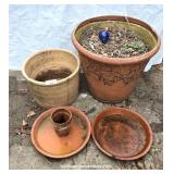 Mixed Lot Terra Cotta Planter Pots & Trays