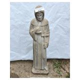 Concrete Monk 26" Garden Statue