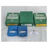 Five Plastic Reloading Die Boxes & One 38 Cal Die