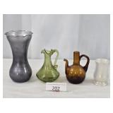 Mixed Lot Decorative Glass & Plastic Bud Vases