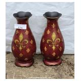 Pair Indoor-Outdoor Resin Cast Vases