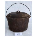 Made in USA Large Cast Iron Dutch Oven w/ Lid