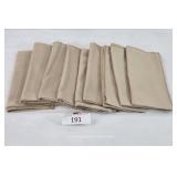 Set of Nine Light Brown Cloth Napkins