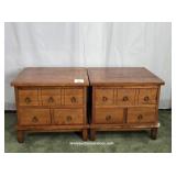 Pair Mission Style Wood End Tables