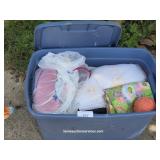 Tote Filled With Fabric & Yarn