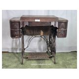 National Sewing Machine Co Treadle & Case