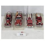 Four Signature Die Cast & Plastic Fire Engines