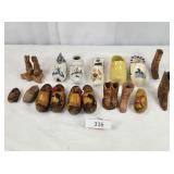 Mixed Lot Vintage Wood & Ceramic Pottery Shoes