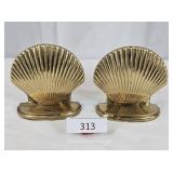 Brass Seashell Bookends - Taiwan