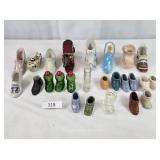 Mixed Lot Glass Ceramic & Cloth Shoes
