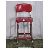 Red Vinyl & Steel Costco Kitchen Stool