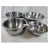 Mixed Lot Large & Medium Stainless Mixing Bowls