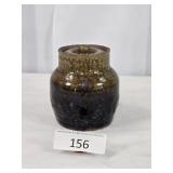 Small Lidded Handmade Glazed Crock Jar