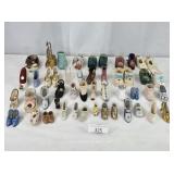 Mixed Lot Ceramic Pottery Brass & Wood Shoes