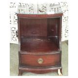 Small One-Drawer Side Table w/ Glass Top