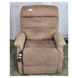 Large Upholstered Tan Microsuede Lift Chair