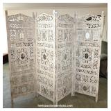 Ornate Wood Folding Room Divider