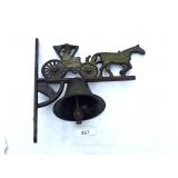 Horse & Buggy 12" Cast Metal Pull-String Bell