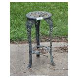 Cast Metal 25" Outdoor Green & Black Plant Stand