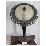 Vintage Art Nouveau Style Lamp & Glass Shade
