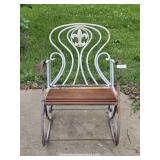 Wrought Iron Metal Outdoor Chair w/ Cup Holder