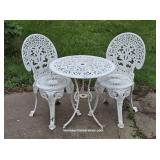 Three Piece Cast Metal Outdoor Cafe Set