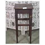 Tall Wood Primitive Plant Stand - Phone Table