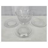 Mixed Lot Decorative Clear Glass Bowl & Plates