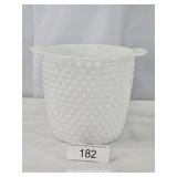 Unmarked Milk Glass Hobnail Ice Bucket