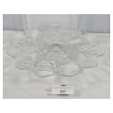 Clear Glass Rose Petal Cake - Pie Platter