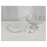 Clear Glass Platter & Bowl
