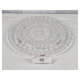 Ornate Clear Glass Cake - Pie Platter