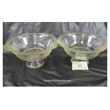 Matched Pair Lace Pattern Serving Bowls