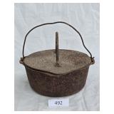 Number 8 Cast Iron Dutch Oven w/ Primitive Lid