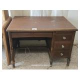 Small Four-Drawer Wood Desk