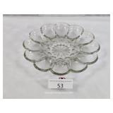 Clear Glass Star Bottom 12 Egg Plate