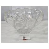 Clear Glass Petal Twist Serving Bowl