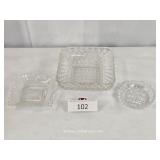 Mixed Lot Three Cut Glass Small Serving Dishes