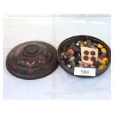 Unusual Metal Tin Half Full of Buttons